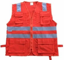 Chaleco multibolsillos rojo